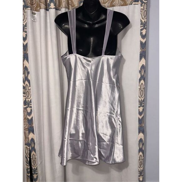 RARE Vintage Vtg California Miss full slip Cami-dress size medium purplish grey - Picture 3 of 6